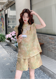 Arcturus 2-Piece Oil Painting Sleeveless Top Cheongsam