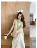 Gwendolyn 2-Piece Print Sleeveless Cheongsam Top
