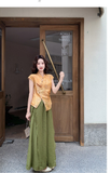 Persephone 2-Piece Green Cheongsam Top Set