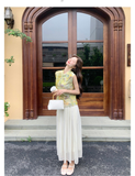 Tigereye 2-Piece Print Frog-Button Cheongsam Set