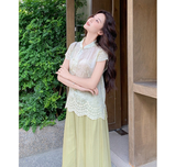 Sabella 2-Piece Green Jacquard Cheongsam Set