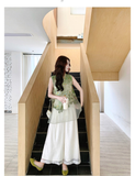 Sofia 2-Piece Printed Vest Wide-Leg Pants Cheongsam