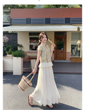 Spica 2-Piece Floral Pleated Cheongsam Set