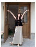 Twilight 2-Piece Velvet Vest Skirt Set Cheongsam