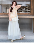 Dawn 2-Piece Embroidered Top and Pants Set Cheongsam