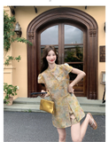 Melisande 2-Piece Gradient Print Cheongsam Set