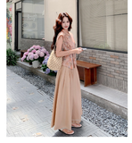 Delphine 2-Piece Floral Print Vest Wide-Leg Pants Cheongsam