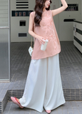 Isadora 2-Piece Pink Embroidered Cheongsam Set