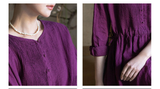 Ulyana Violet Pleated Cheongsam Dress