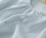 Jade Linen Vintage Cheongsam Top