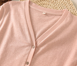 Kassandra Linen Blend Cardigan Cheongsam Top