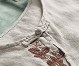 Lena Linen Embroidered Vintage Cheongsam Top