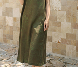 Daphne Linen Abstract Print Cheongsam Dress