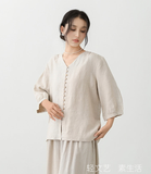 Bianca Han Linen Vintage Cheongsam Top