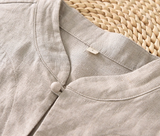 Zara Natural Linen Cheongsam Dress