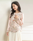 Elowen 2-Piece Pink Polyester Cheongsam Set