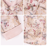 Bamboo Pink Floral Polyester Cheongsam Top