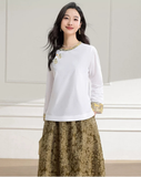 Grande Embroidered White Cheongsam Top