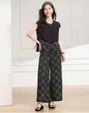 Kira 2-Piece Black Green Pattern Cheongsam Set