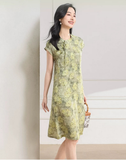Crown Silk Cheongsam Dress