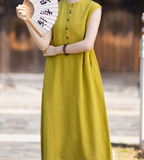 Clarice Linen A-Line Cheongsam Dress