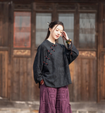Begonia Hand-Dyed Ramie Cheongsam Top