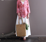 Ivory Linen Digital Print Cheongsam Top