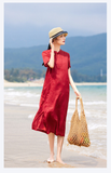Isolde Red Embroidered Cheongsam Dress