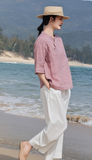 Imogen Lotus Pink Ramie Cheongsam Top