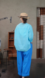 Garnet Sky Blue Cotton Cheongsam Shirt