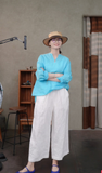 Garnet Sky Blue Cotton Cheongsam Shirt