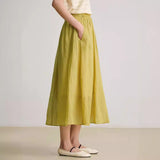 Lotus A-Line Ramie Cheongsam Skirt