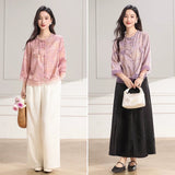 Yvette Lace Jacquard Cheongsam Top