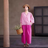 Juliana Crabapple Pink Cotton Cheongsam Shirt