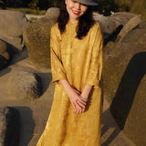Amara Cotton-Linen Jacquard Cheongsam Dress