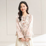 Elowen 2-Piece Pink Polyester Cheongsam Set