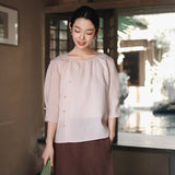 Jade Linen Vintage Cheongsam Top