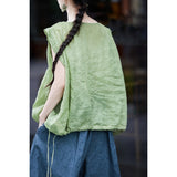 Isadora Light Lotus Green Ramie Cheongsam Top