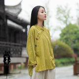 Jessamine Cotton-Linen Vintage Cheongsam Top