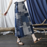 Floral Cotton-Linen Cheongsam Skirt