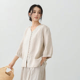 Bianca Han Linen Vintage Cheongsam Top