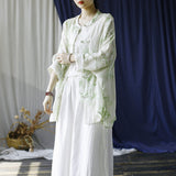 Peach Ramie Floral Cheongsam Top