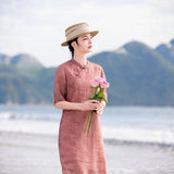 Josephina Crabapple Red Jacquard Cheongsam Dress
