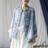 Sunrise Ramie Floral Cheongsam Top