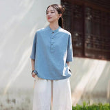 Taya Linen Cotton Modern Qipao Top