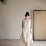 Wisteria Floral Ramie Cheongsam Dress