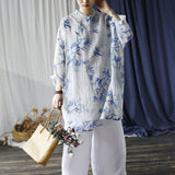 Ximena Ramie Print Cheongsam Dress