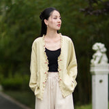 Philippa Loose Batwing Sleeve Ramie Cheongsam Coat