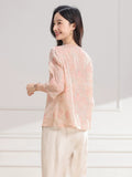 Sana Ramie Floral Cheongsam Top