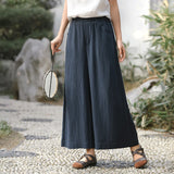 Xanthe Wide-Leg Tencel Linen Cheongsam Pants
